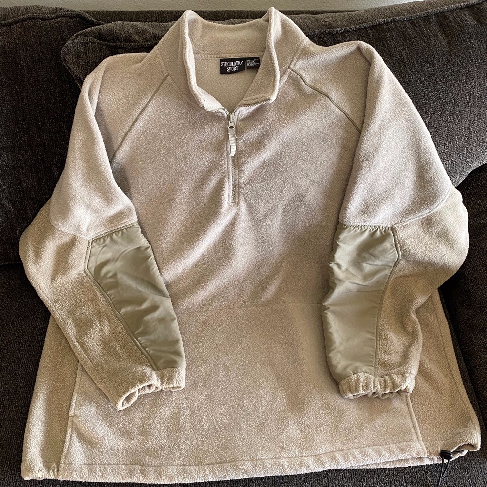 Fleece Pullover Tan and Grey Patch 4XL